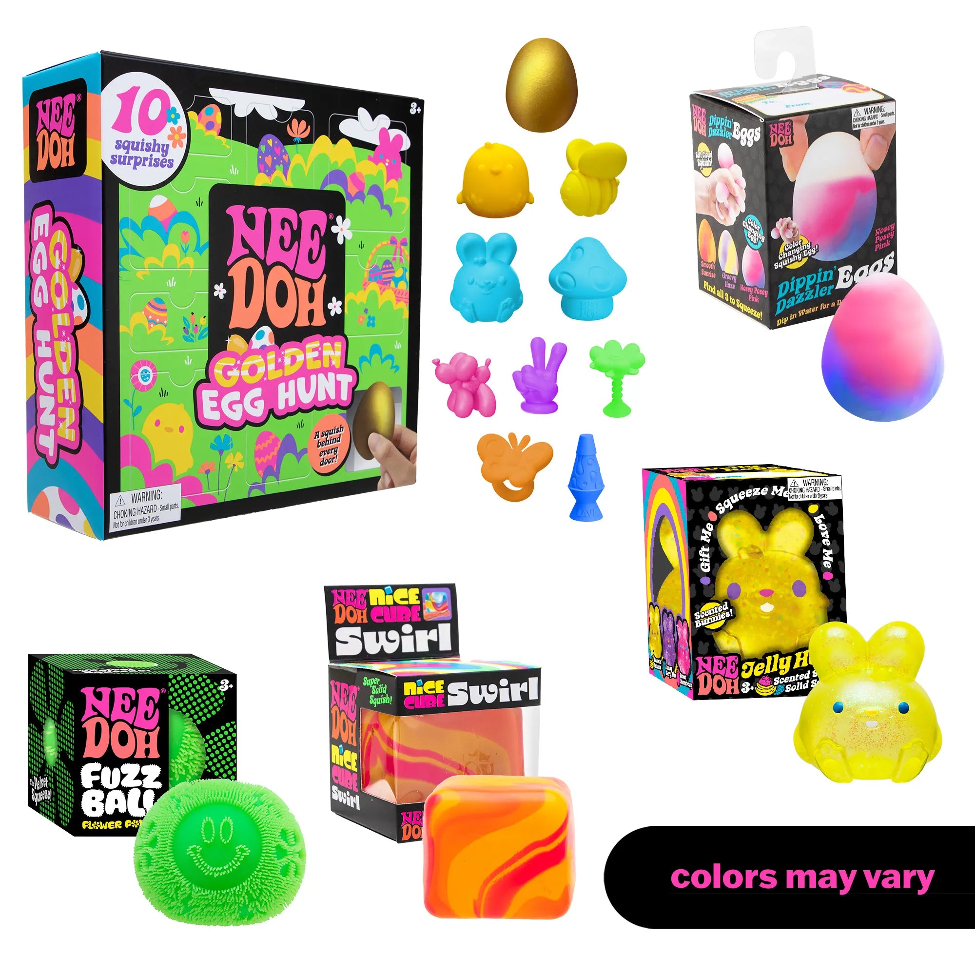 Needoh Easter Bundle - Squishy Easter Fun Set Toys -Various Textures and Fillings - Ages 3 and up - Bundle of 5 Needoh Toys