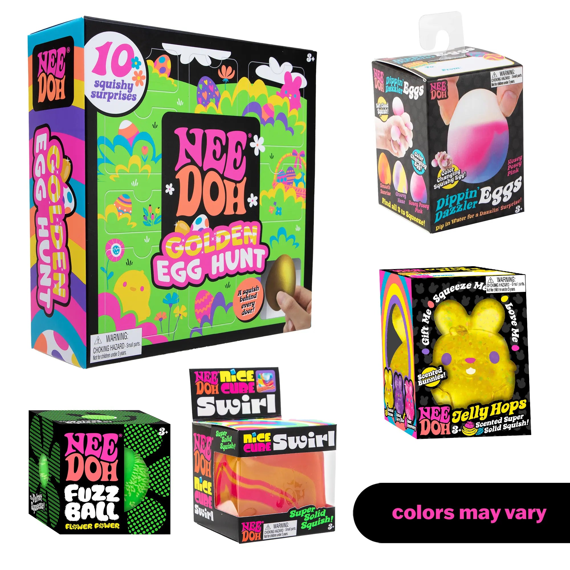 Needoh Easter Bundle - Squishy Easter Fun Set Toys -Various Textures and Fillings - Ages 3 and up - Bundle of 5 Needoh Toys