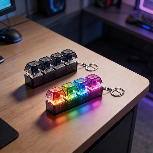 Pocket RGB Button Keychain Keyboard