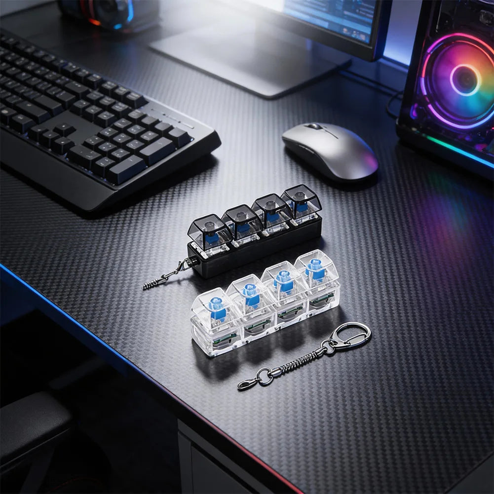 Pocket RGB Button Keychain Keyboard